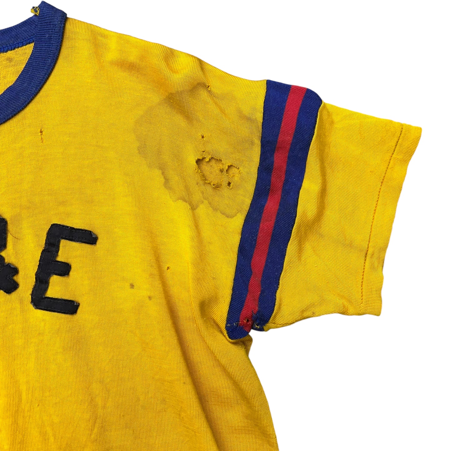 1950s Yellow rayon jersey t shirt (M)