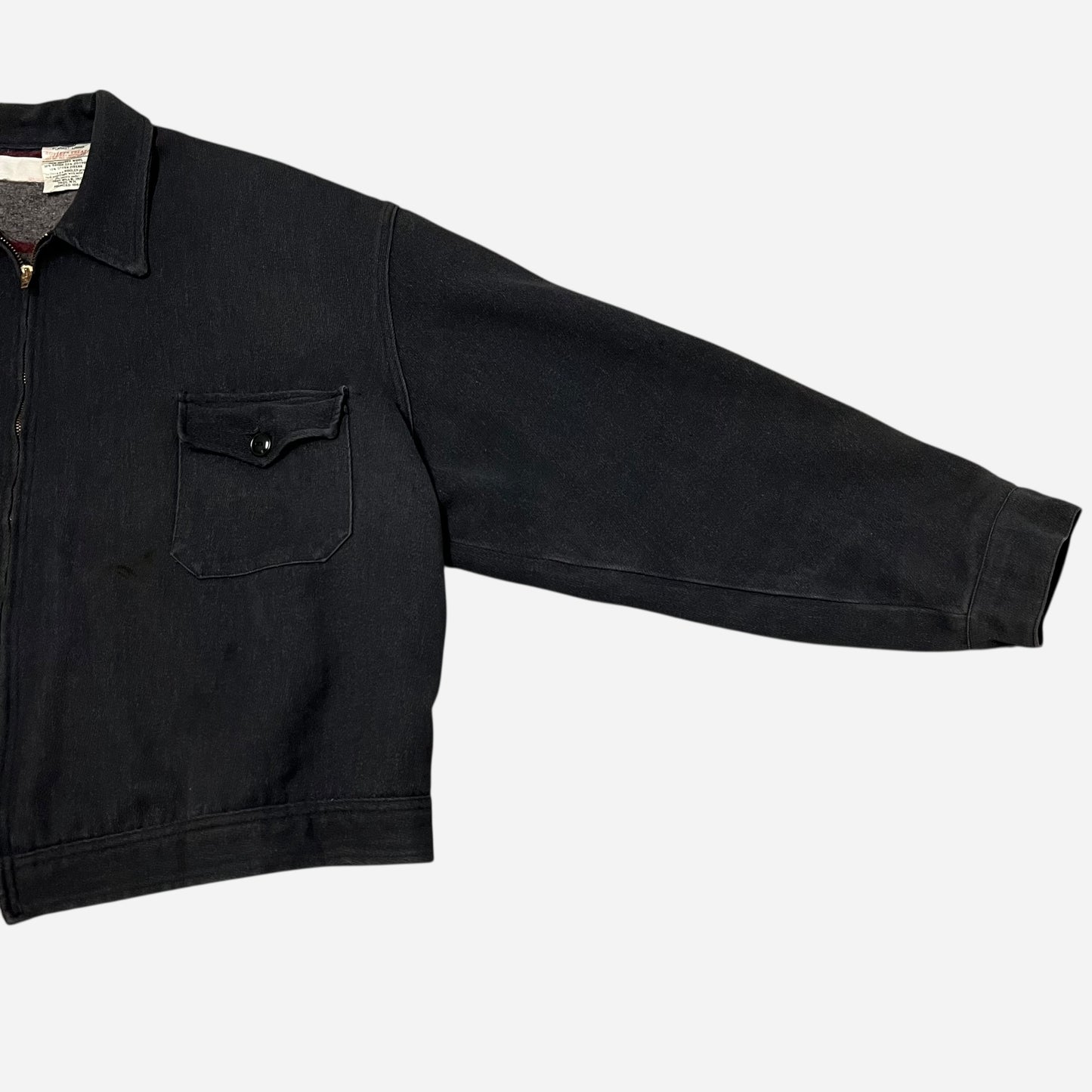 1960s Black cotton whipcord blanket lined jacket (XXL)