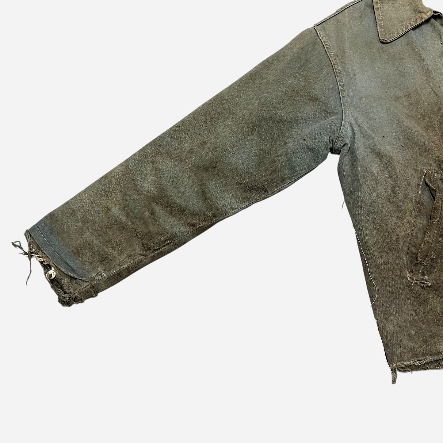 1950s Heavy cotton gray lined work jacket (M)