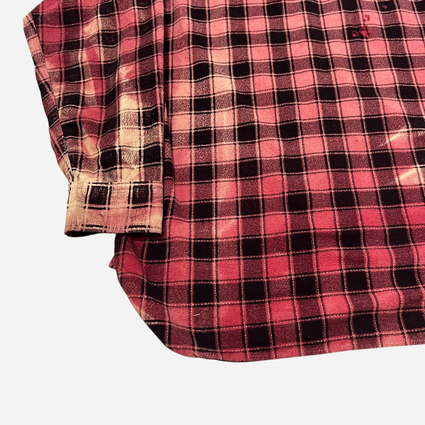 1940s Cotton red plaid flannel (M)