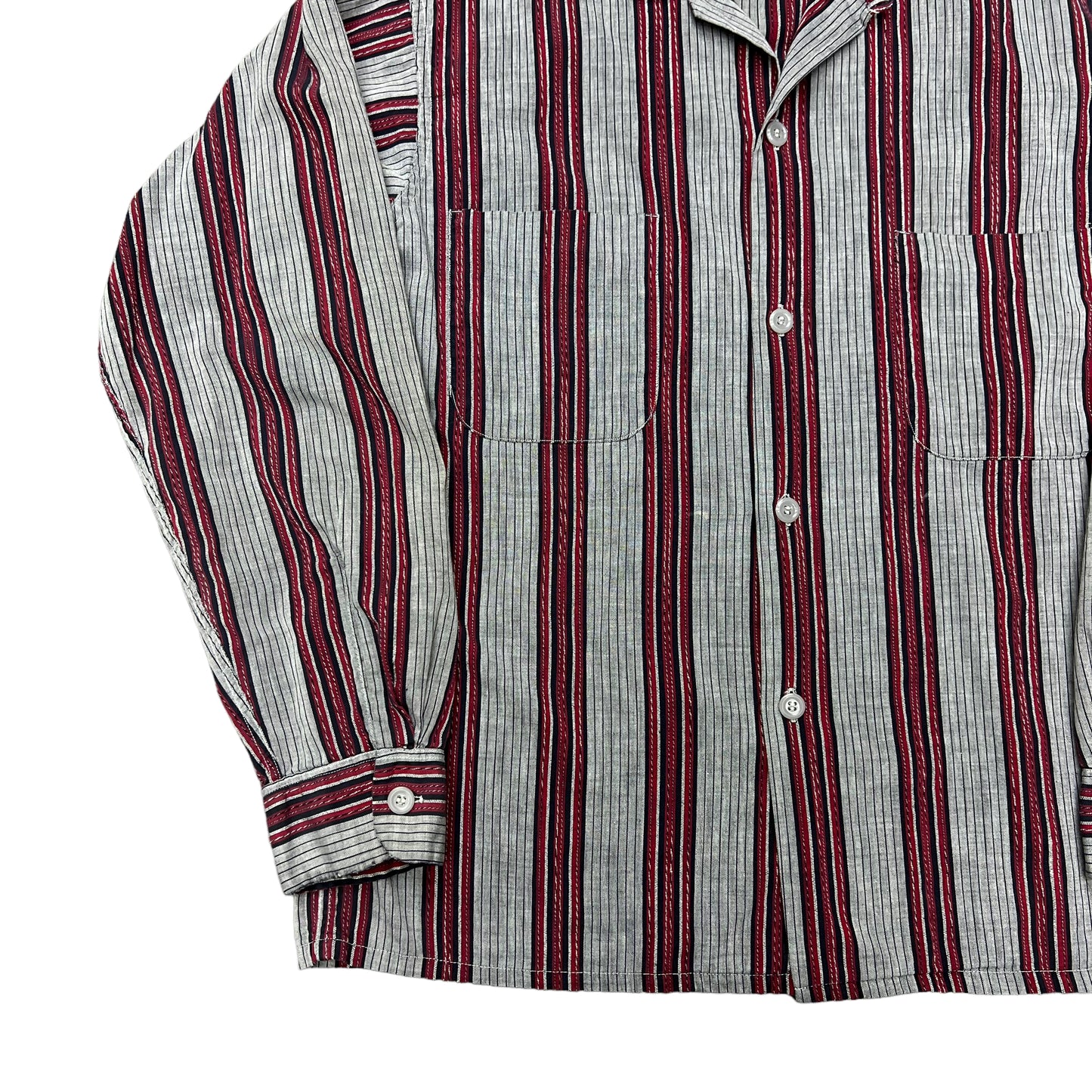 1950s Pilgrim striped cotton loop collar shirt (M)