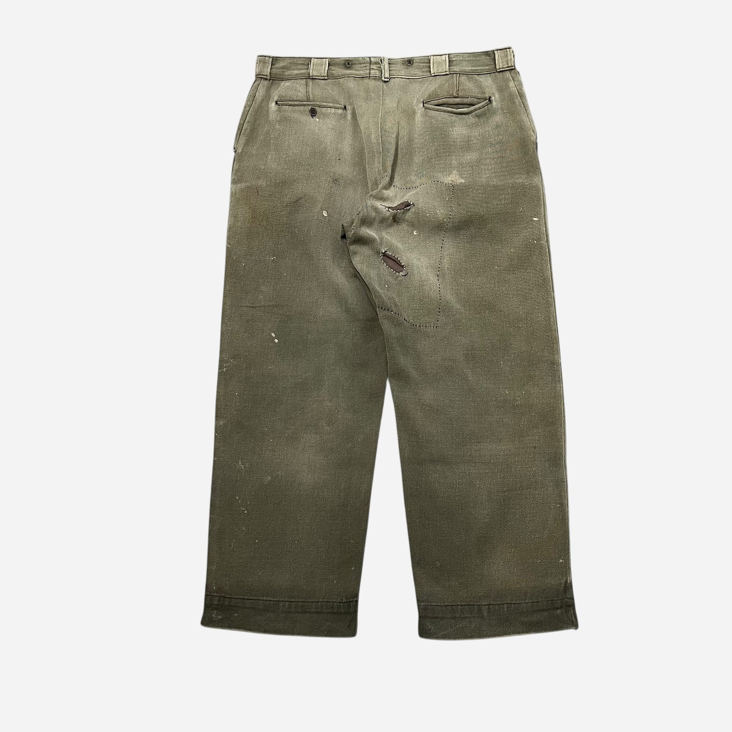 1950s Green cotton whipcord work pants (38w)