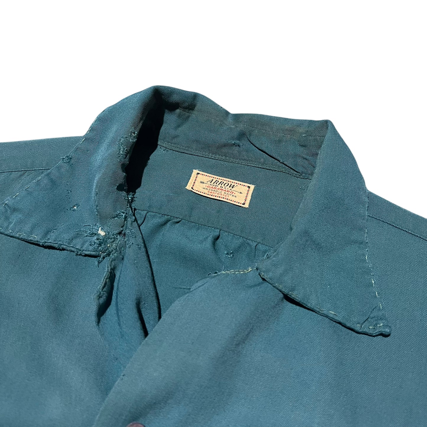 1950s Green rayon loop collar shirt (L/XL)