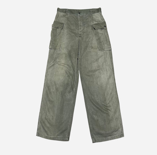 1940s 13 star green hbt cargo pocket pants (32w)