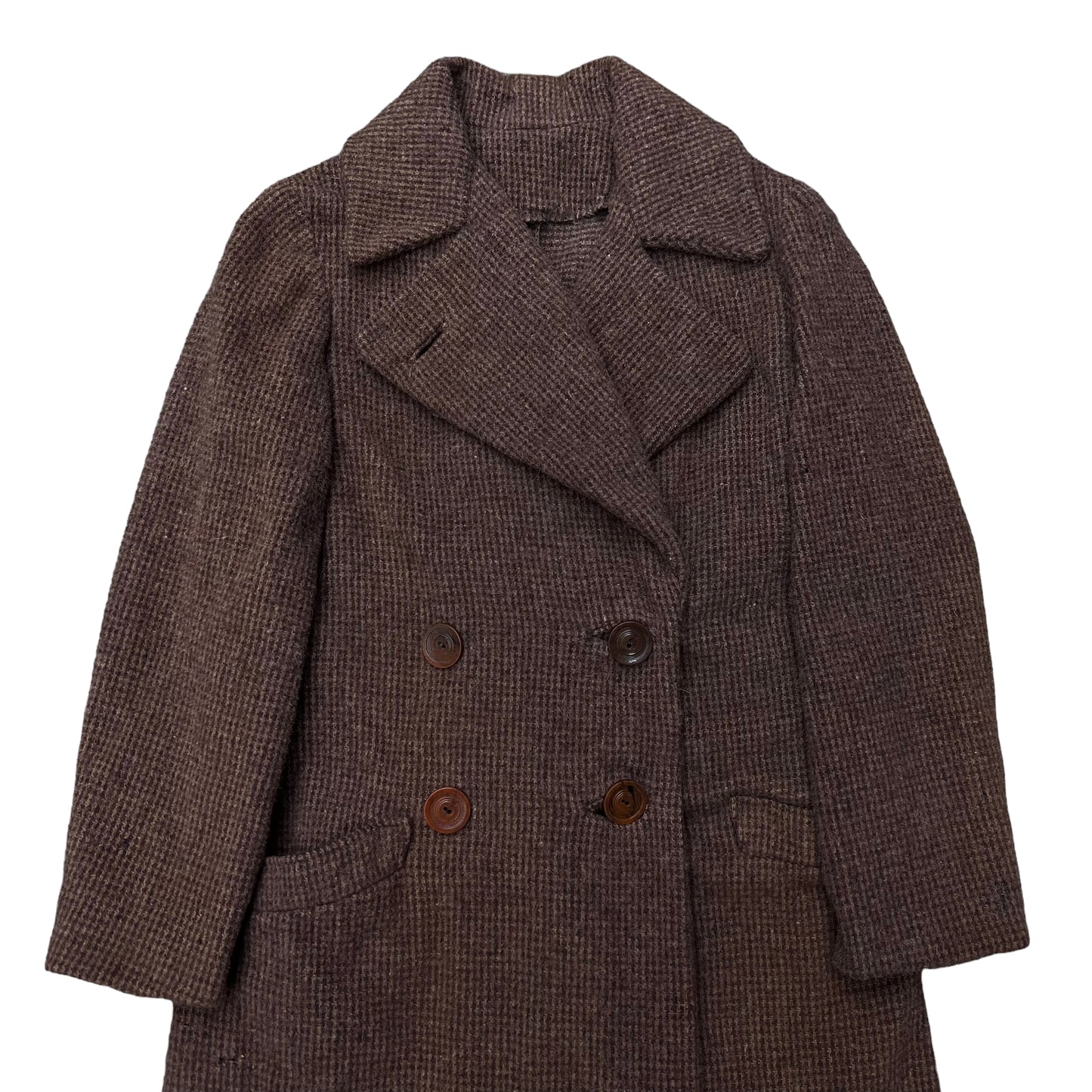 1930s Women’s NRA brown DB long wool coat (XS/S)