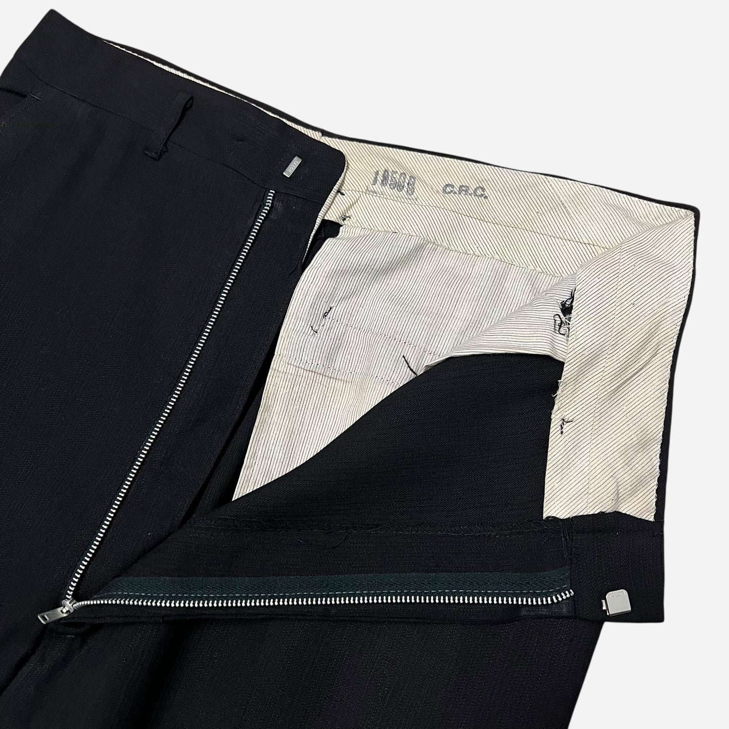 1950s Black rayon pants (31w)