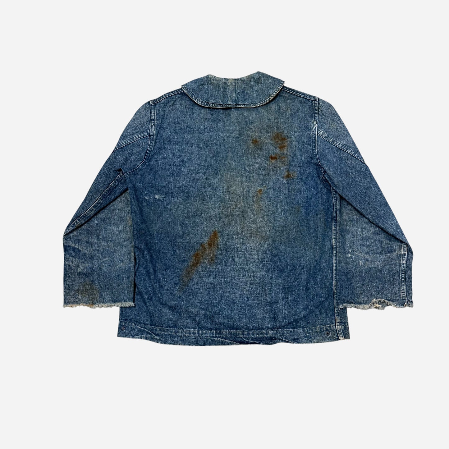 1940s WWII USN denim shawl collar jacket (L)