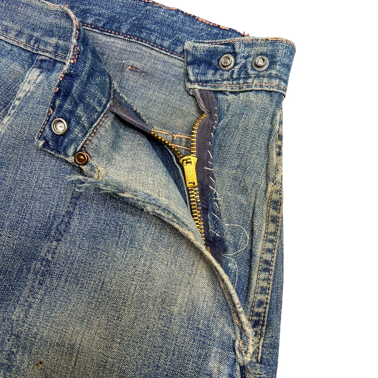 1950s Blue Bell denim side zips (27w)