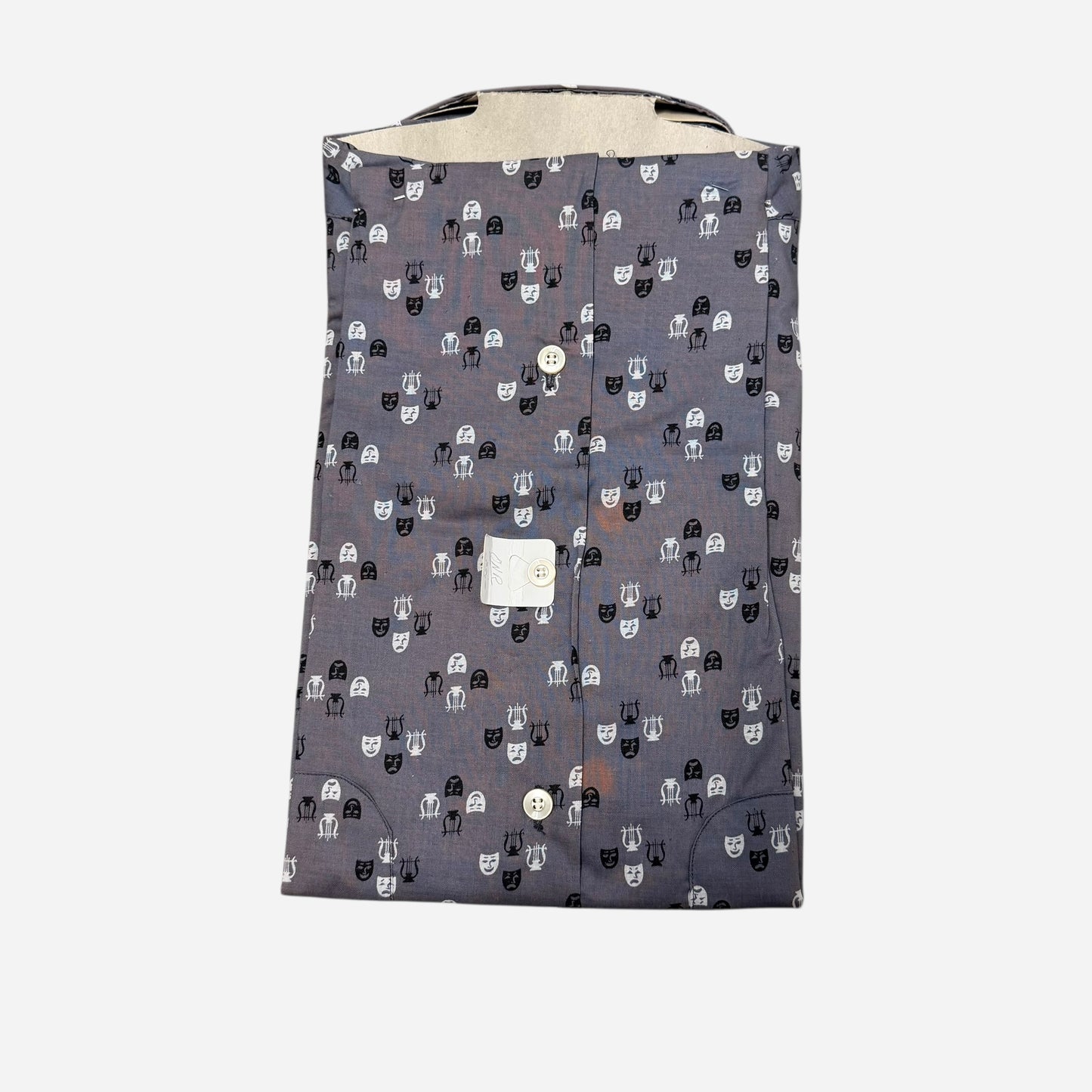 1960s NOS cotton pattern long sleeve shirt (M)