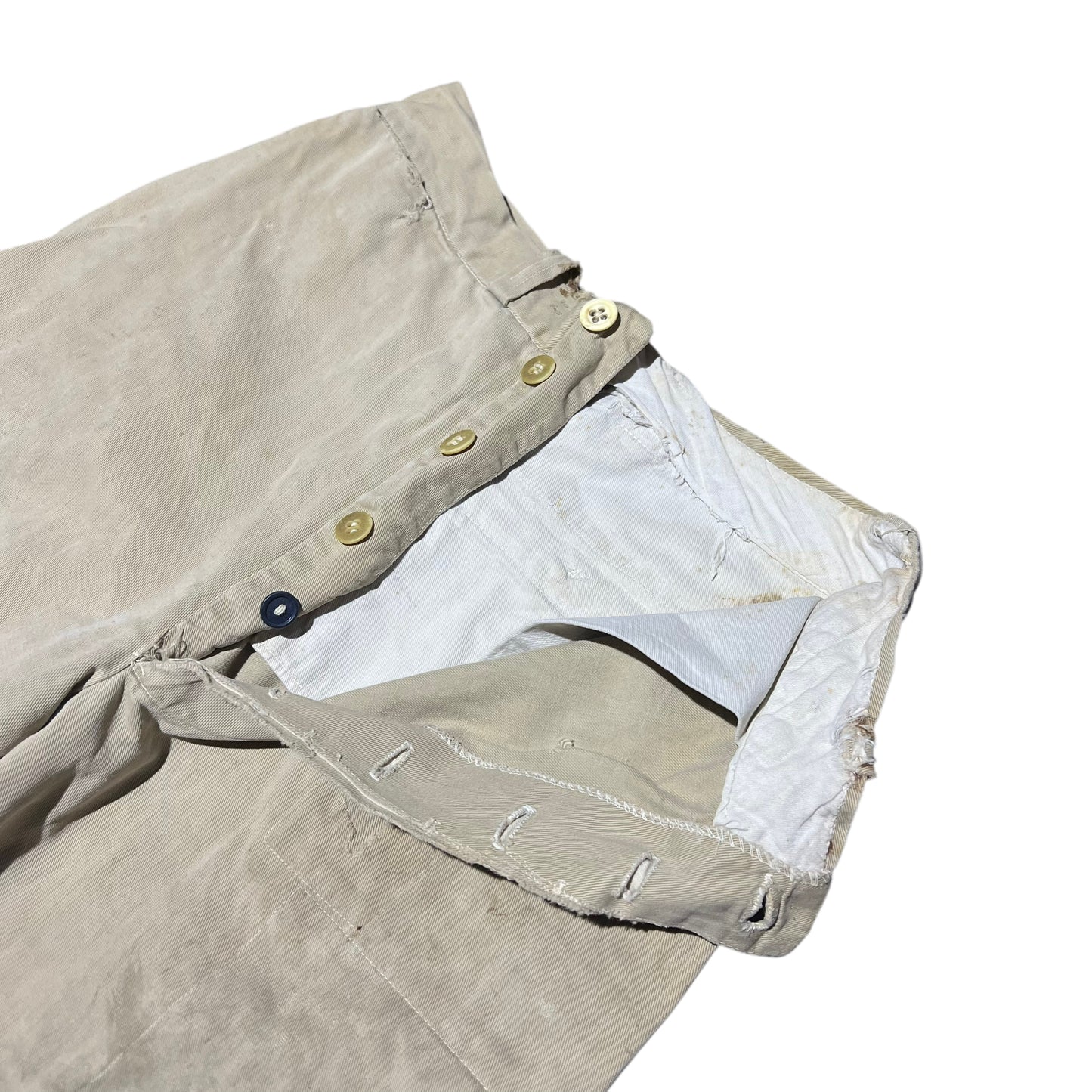 1950s Button fly khaki chino work pants (28w)