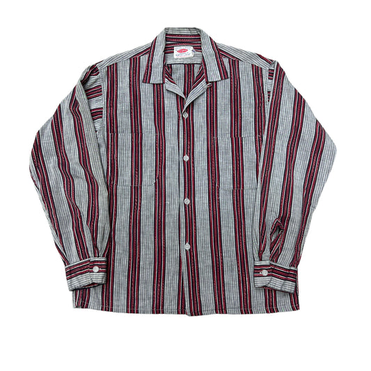 1950s Pilgrim striped cotton loop collar shirt (M)