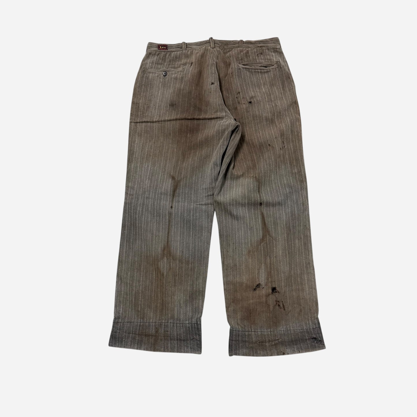 1950s Lee striped salt & pepper cotton button fly work pants (36w)
