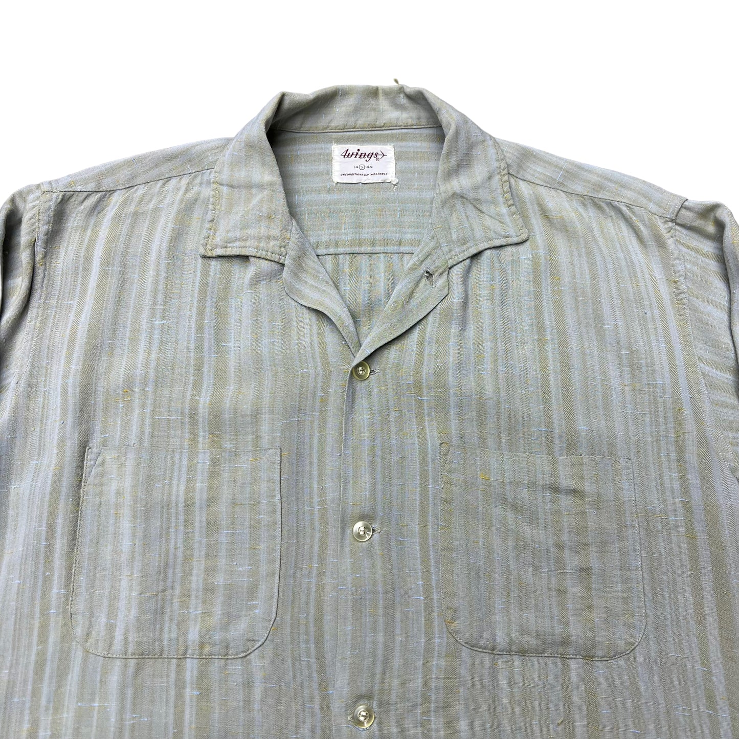 1960s Wings striped fleck rayon shirt (M)