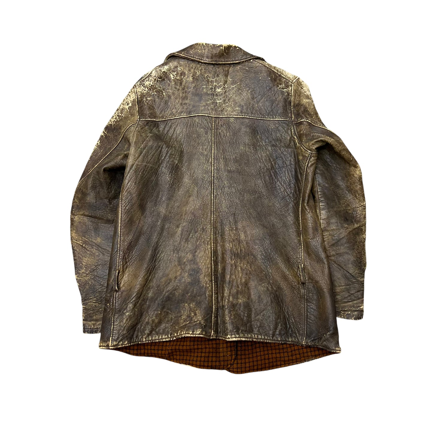 1930s Brown leather car coat (S/M)