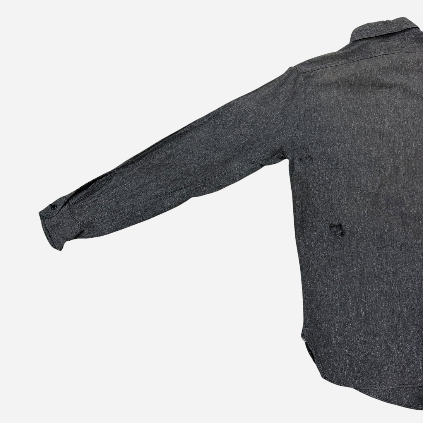 1960s Salt & pepper chambray work shirt (M)