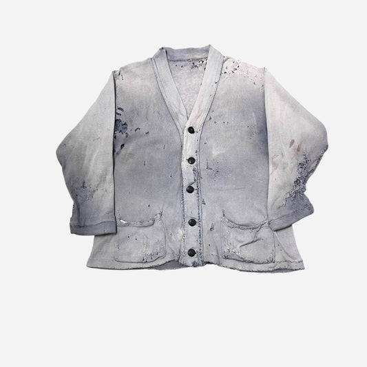 1940s Sun faded light purple cotton cardigan (M)