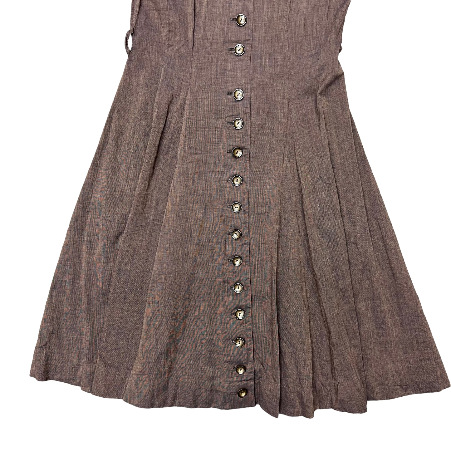 1950s Brown cotton dress (28w)