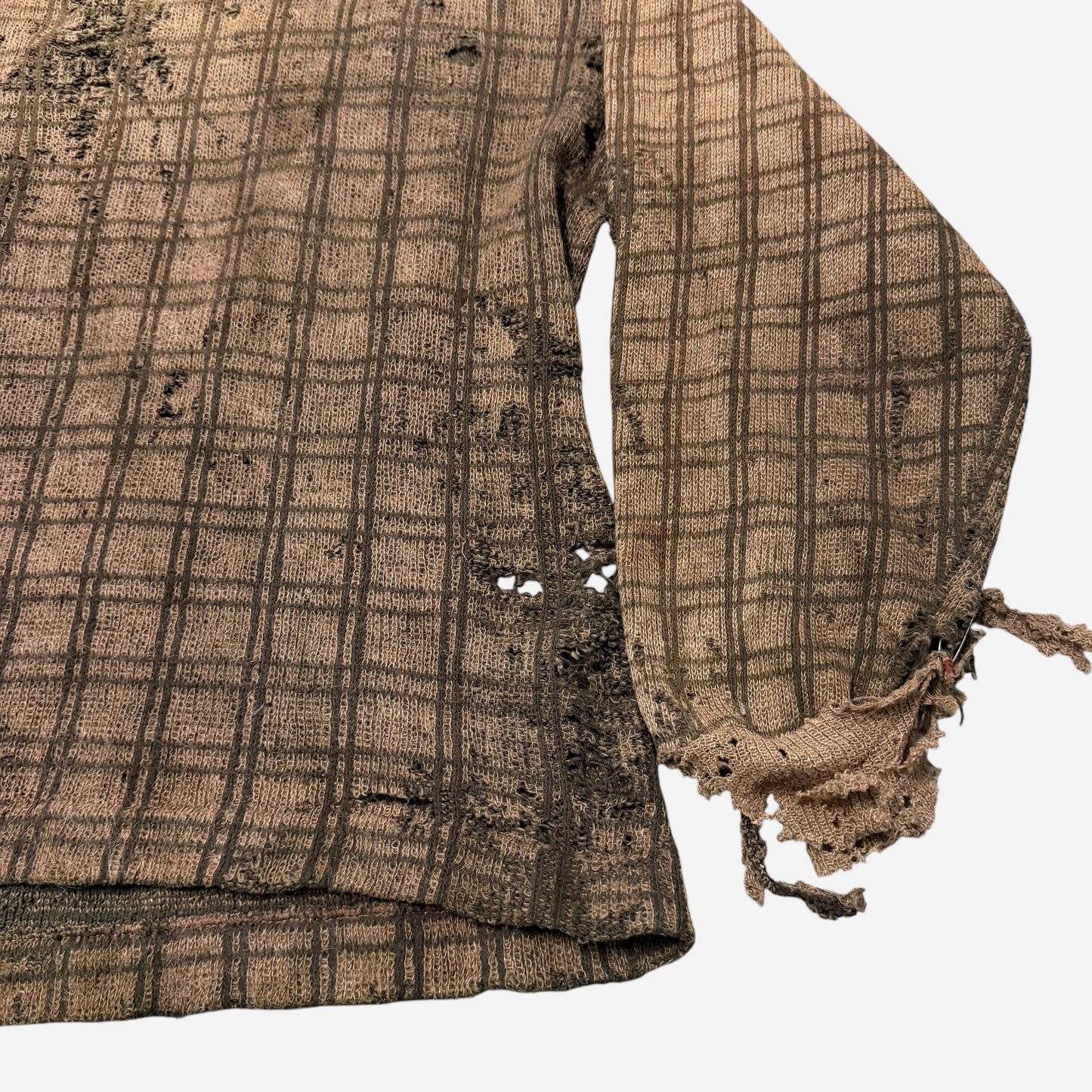 1940s Mohair pattern belt back knit sweater (M/L)