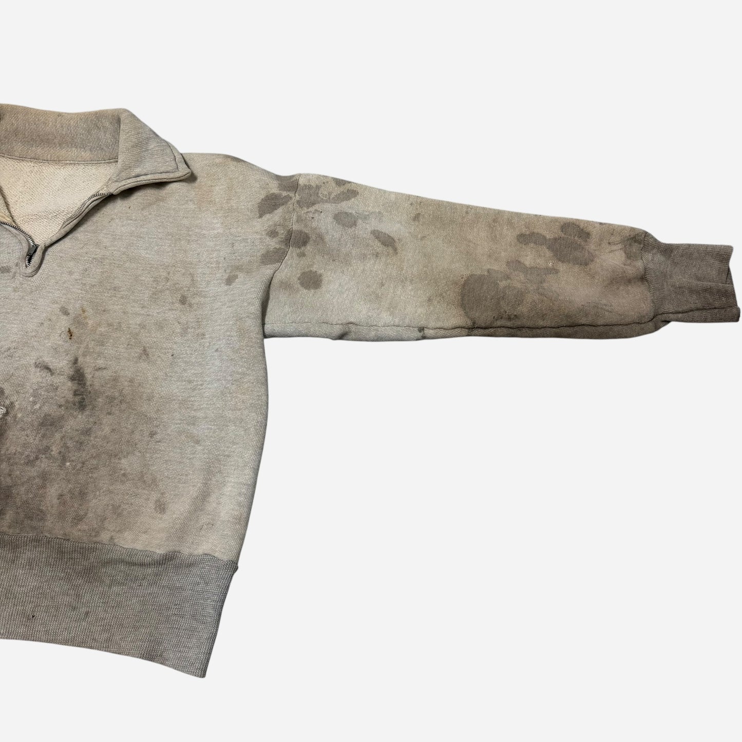 1950s Two toned quarter zip collared sweatshirt (S)