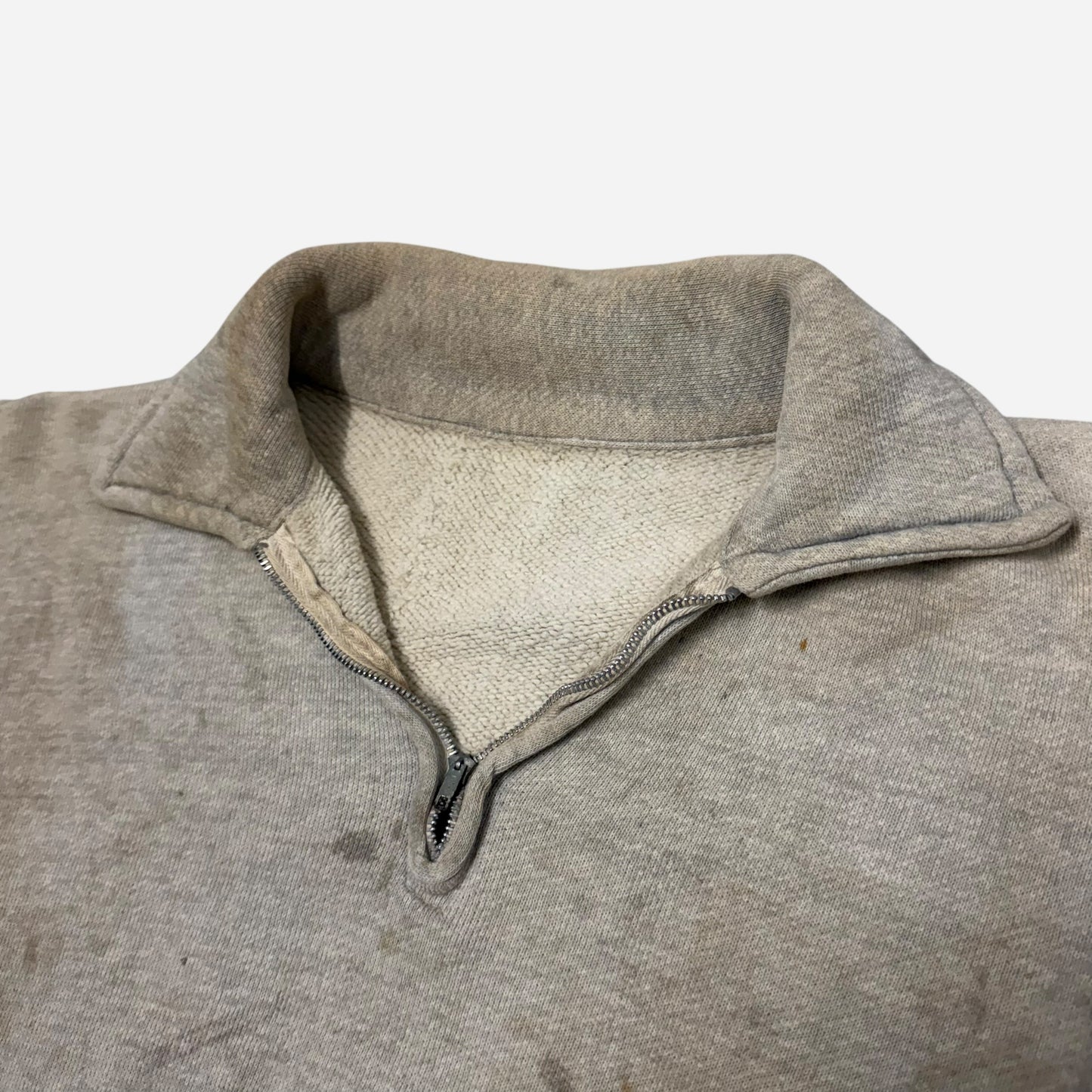 1950s Two toned quarter zip collared sweatshirt (S)