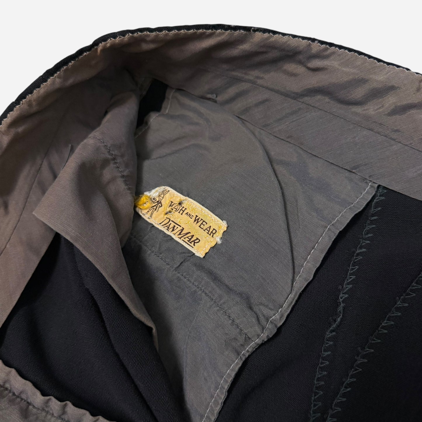 1950s Dan Mar black rayon pleated pants (29w)