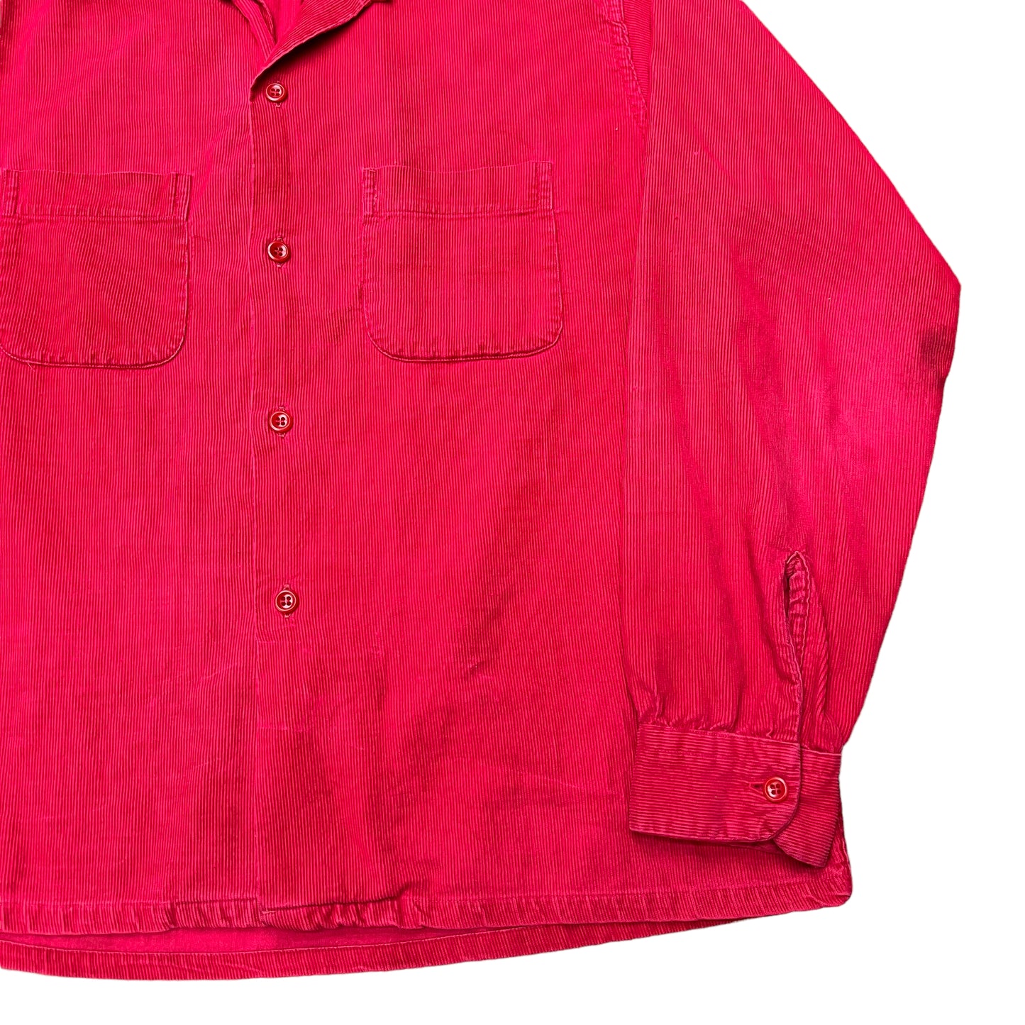 1950s Pennys Towncraft red corduroy shirt (L)