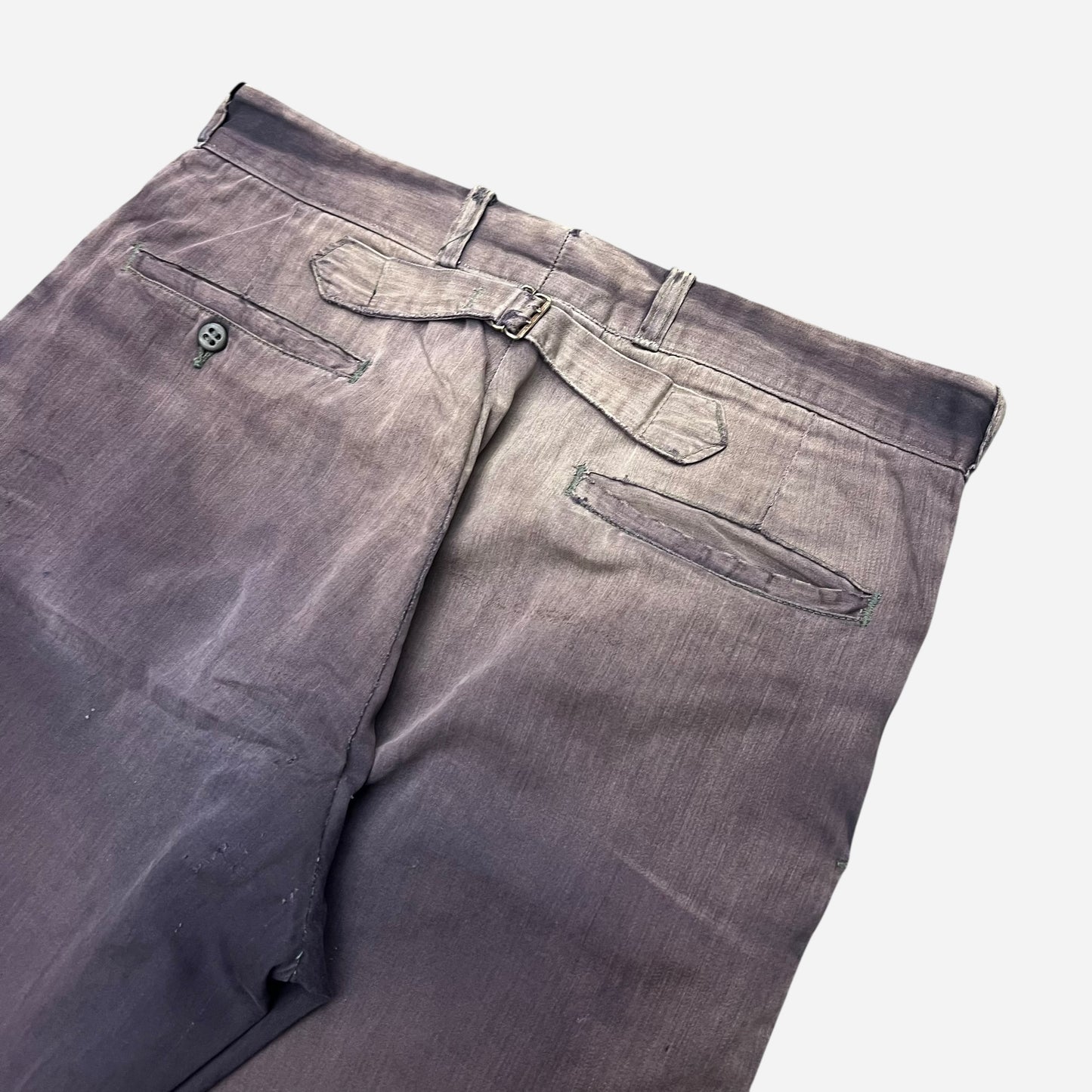 1950s Sweet Orr purple sun faded cotton buckle back work pants (31w)