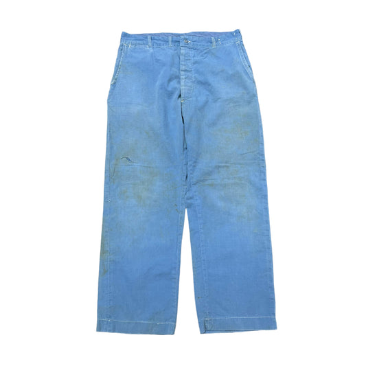 1940s Blue cotton work pants (34w)