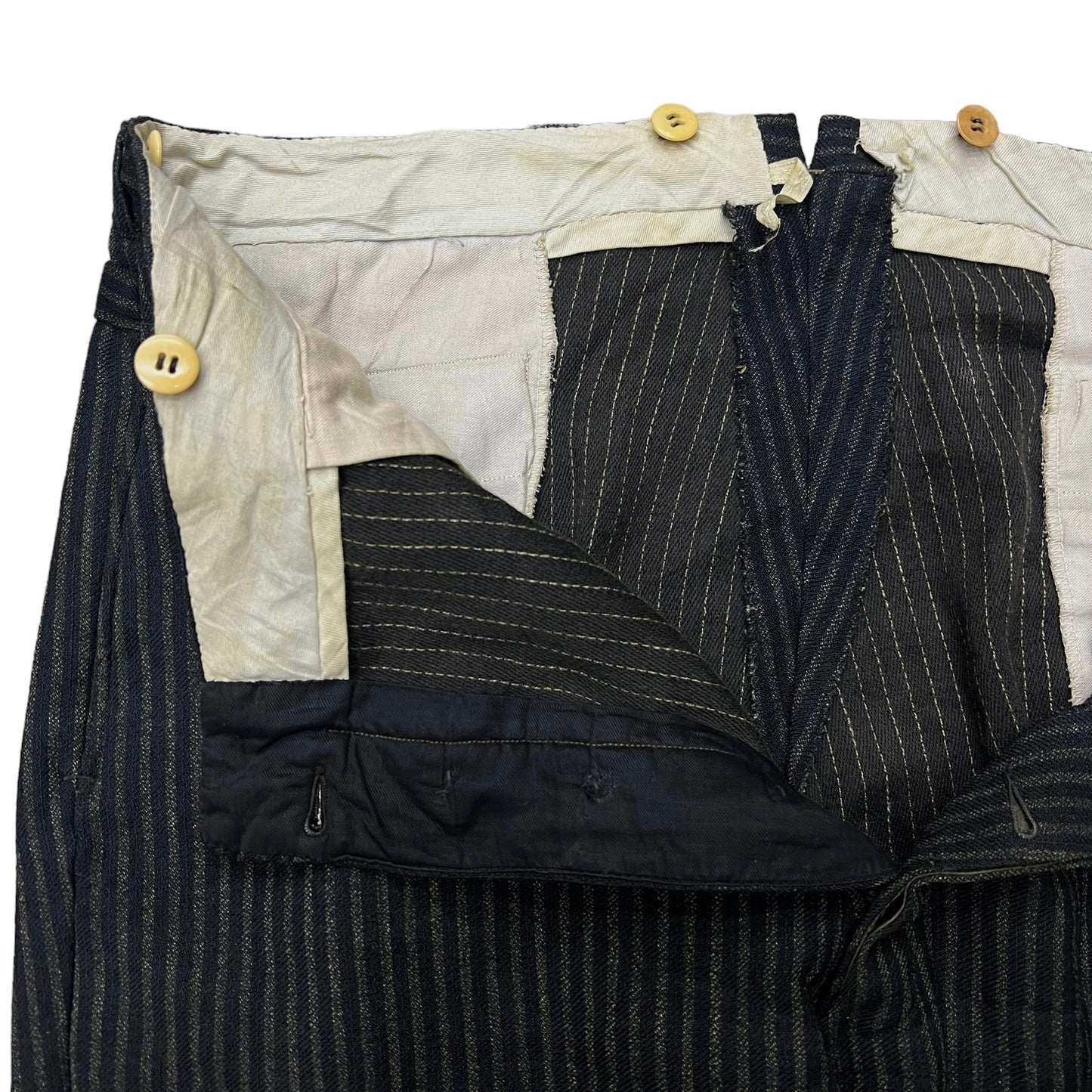 1920s Striped wool work suit pants (36w)