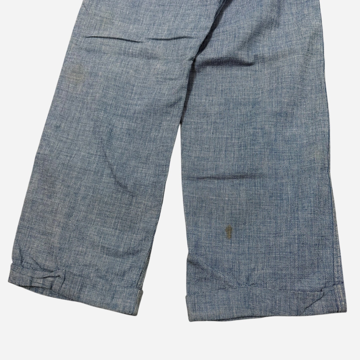 1940s Pincheck button fly cotton work pants (29w)