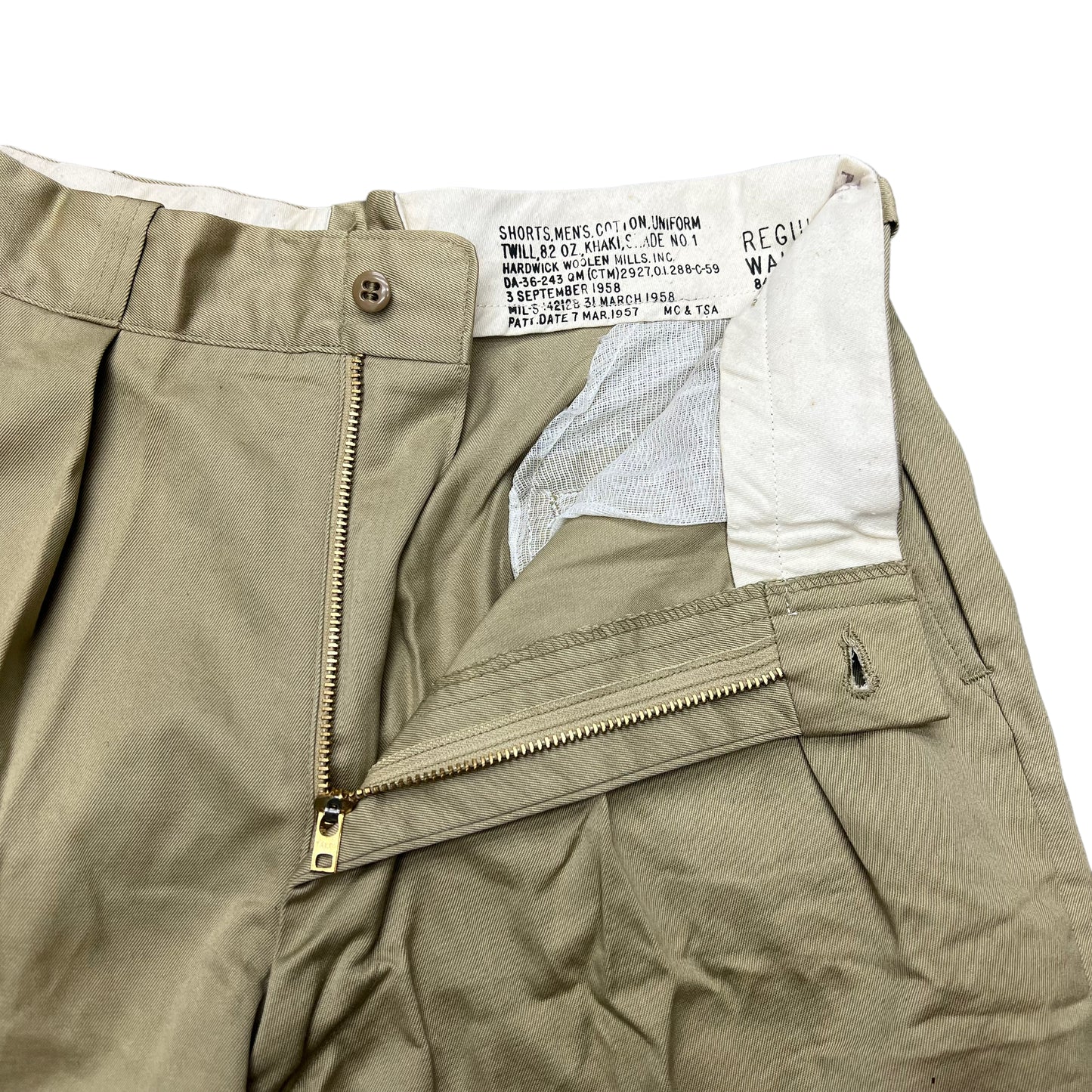 1950s NOS US uniform wide khaki shorts (30w)