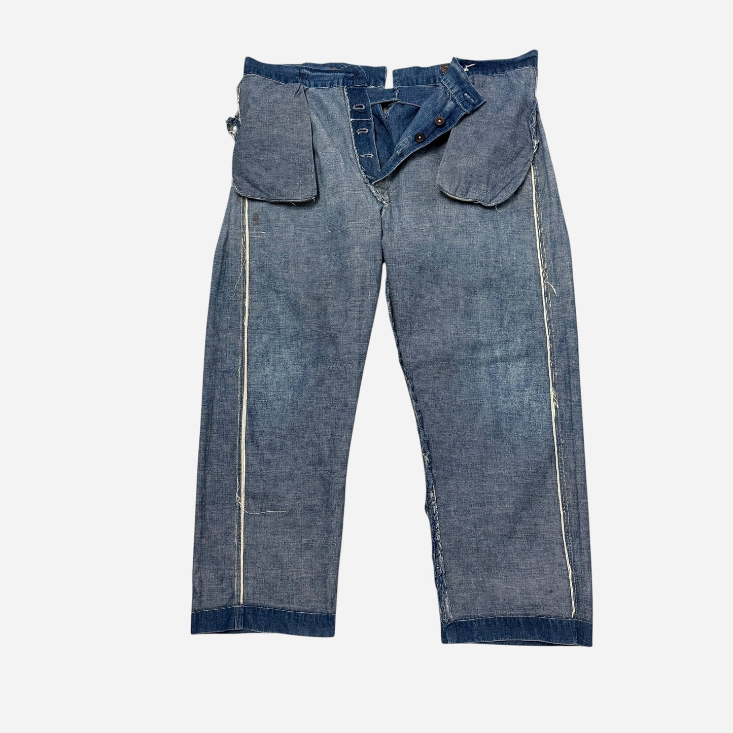 1910s Amoskeag denim split back cinch selvedge jeans (40w)