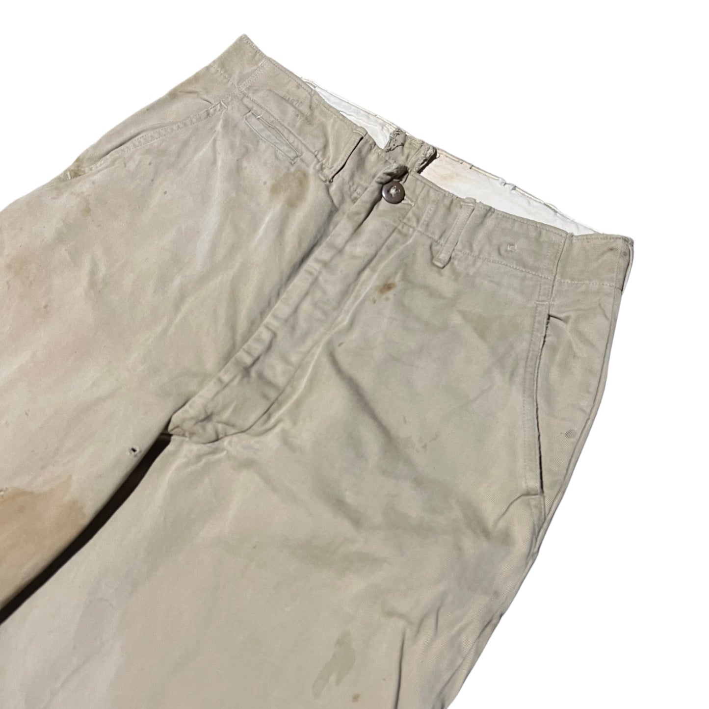 1940s US Army button fly khaki chino pants (31w)