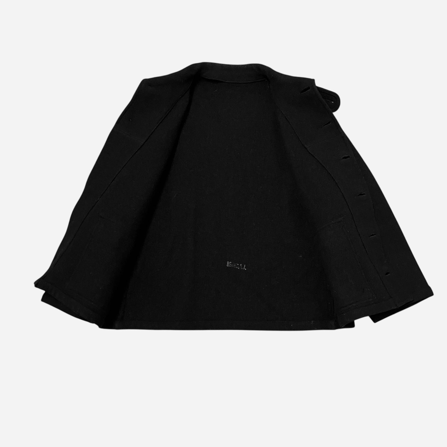 1930s USN Submariner black wool button down coat (M/L)