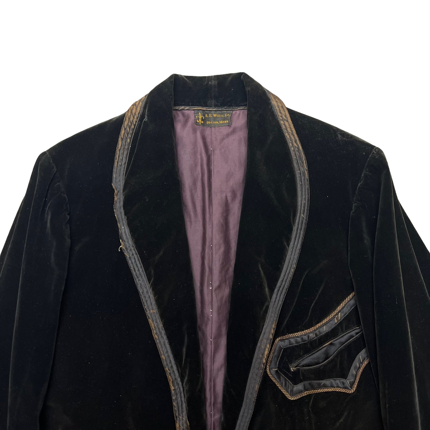 1900s-1910s Black velvet smoking jacket (M)