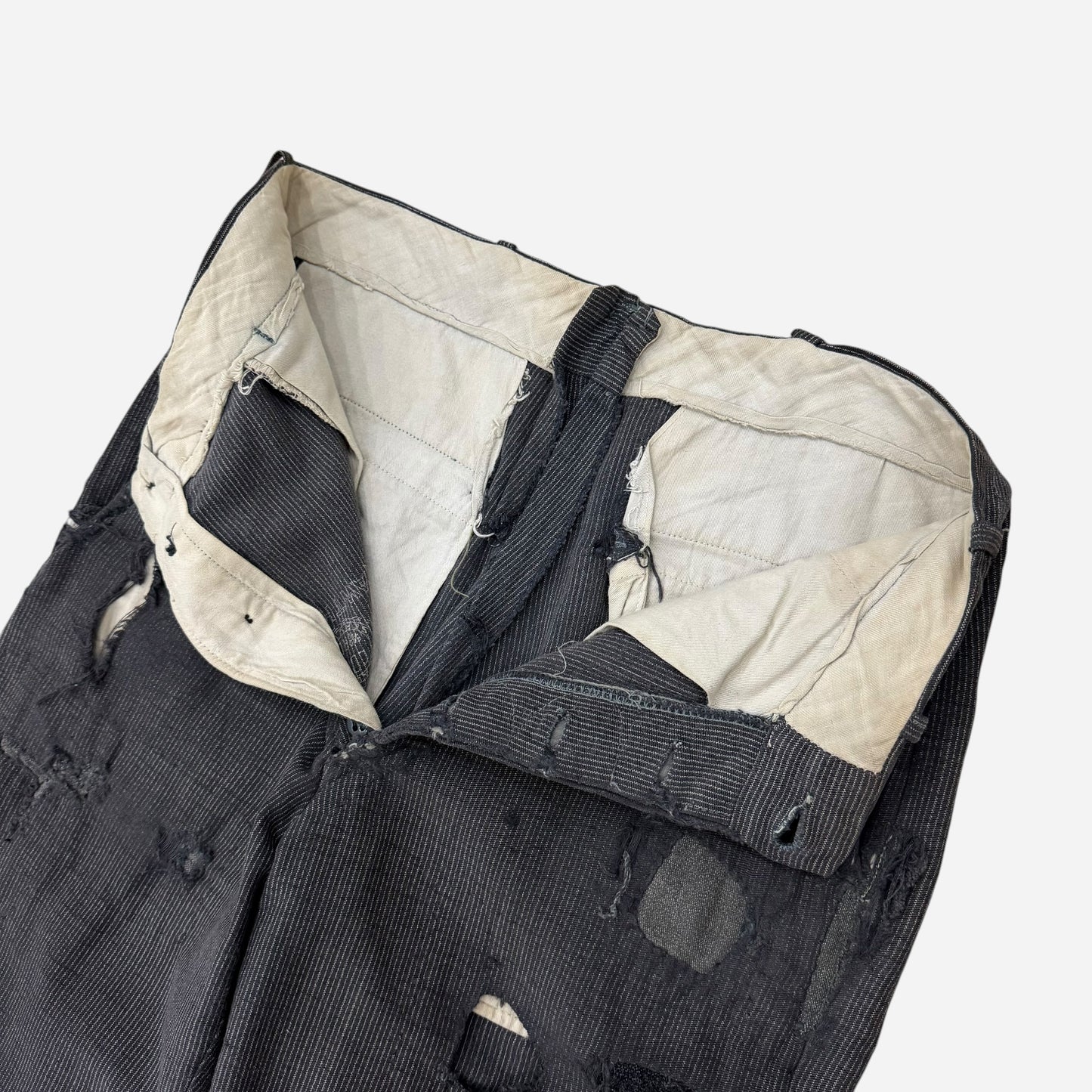 1940s Cone Hawthorne cotton moleskin salt & pepper button fly work pants