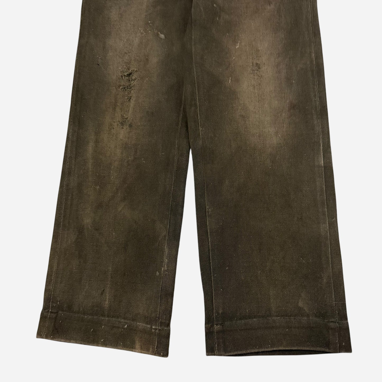 1950s Anvil armada green cotton whipcord work pants (30w)