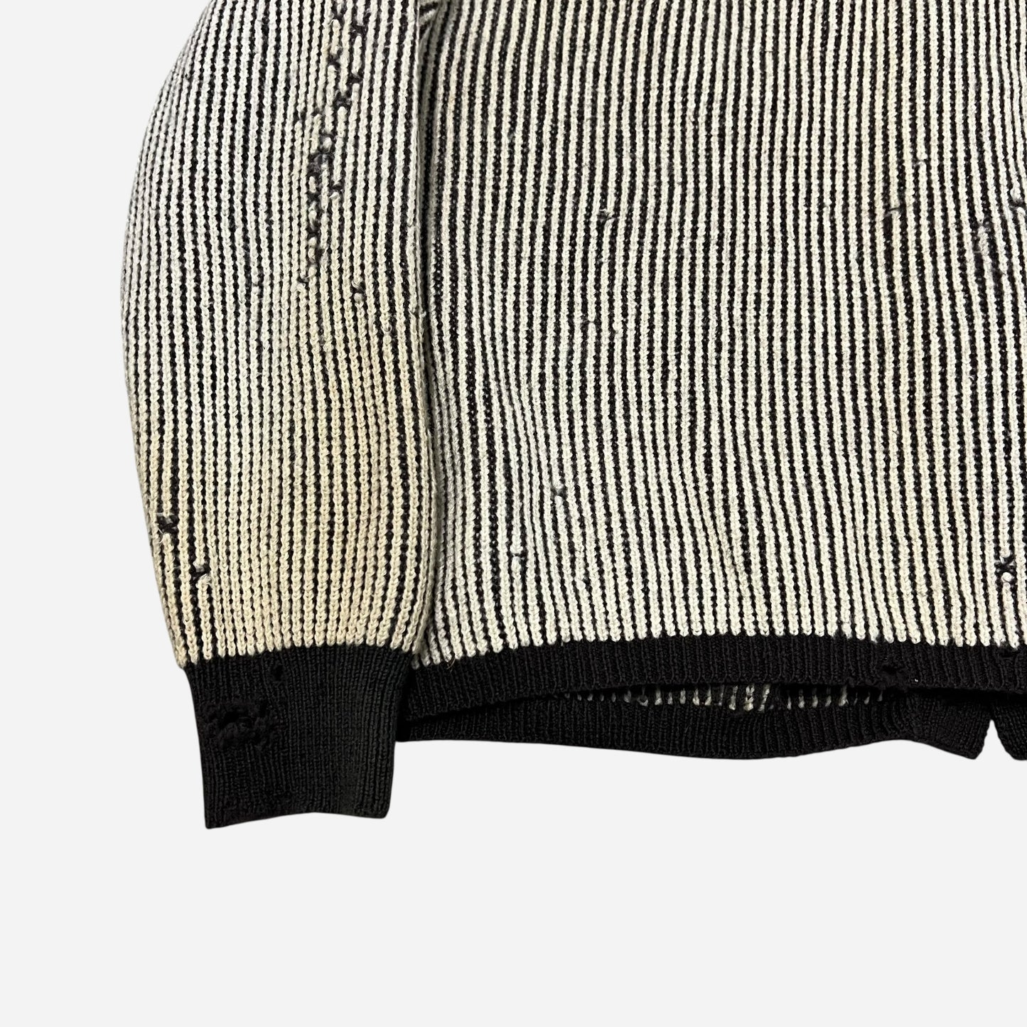 1940s Brown/cream ribbed soft wool cardigan (L/XL)