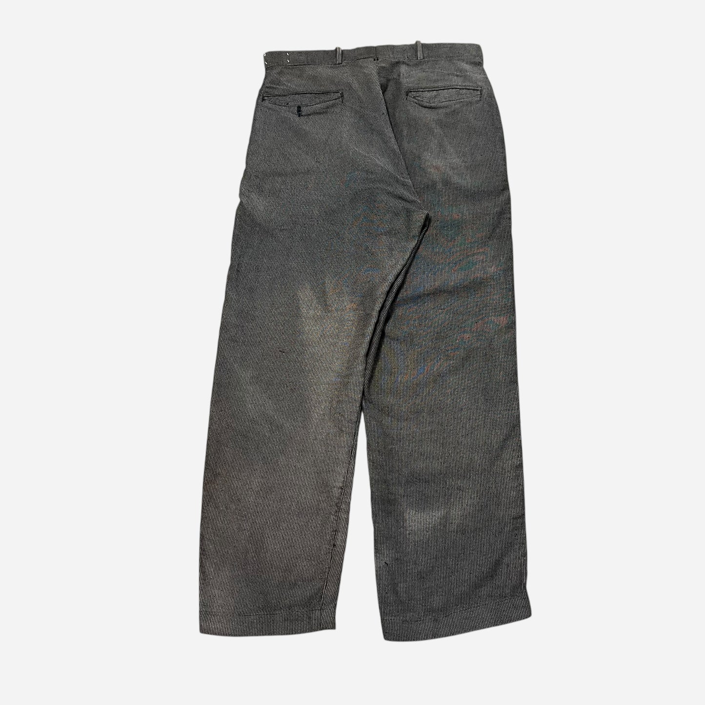 1940s Stifel Ironclad moleskin salt & pepper button fly work pants (30w)