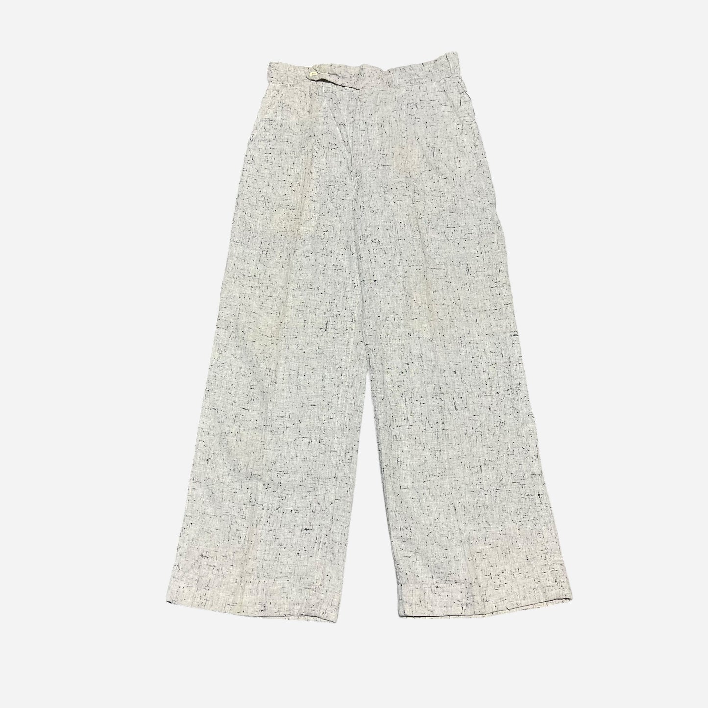 1930s NOS White cotton fleck pattern side clasp pants (26w)