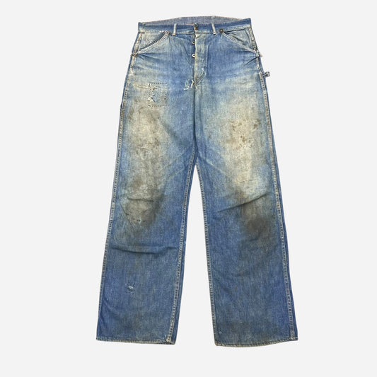 1930s Unbranded donut button fly carpenter denim jeans (32w)