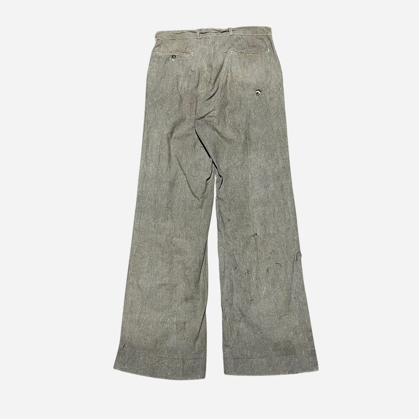 1930s 1940s Green salt and pepper light cotton work pants (32w)