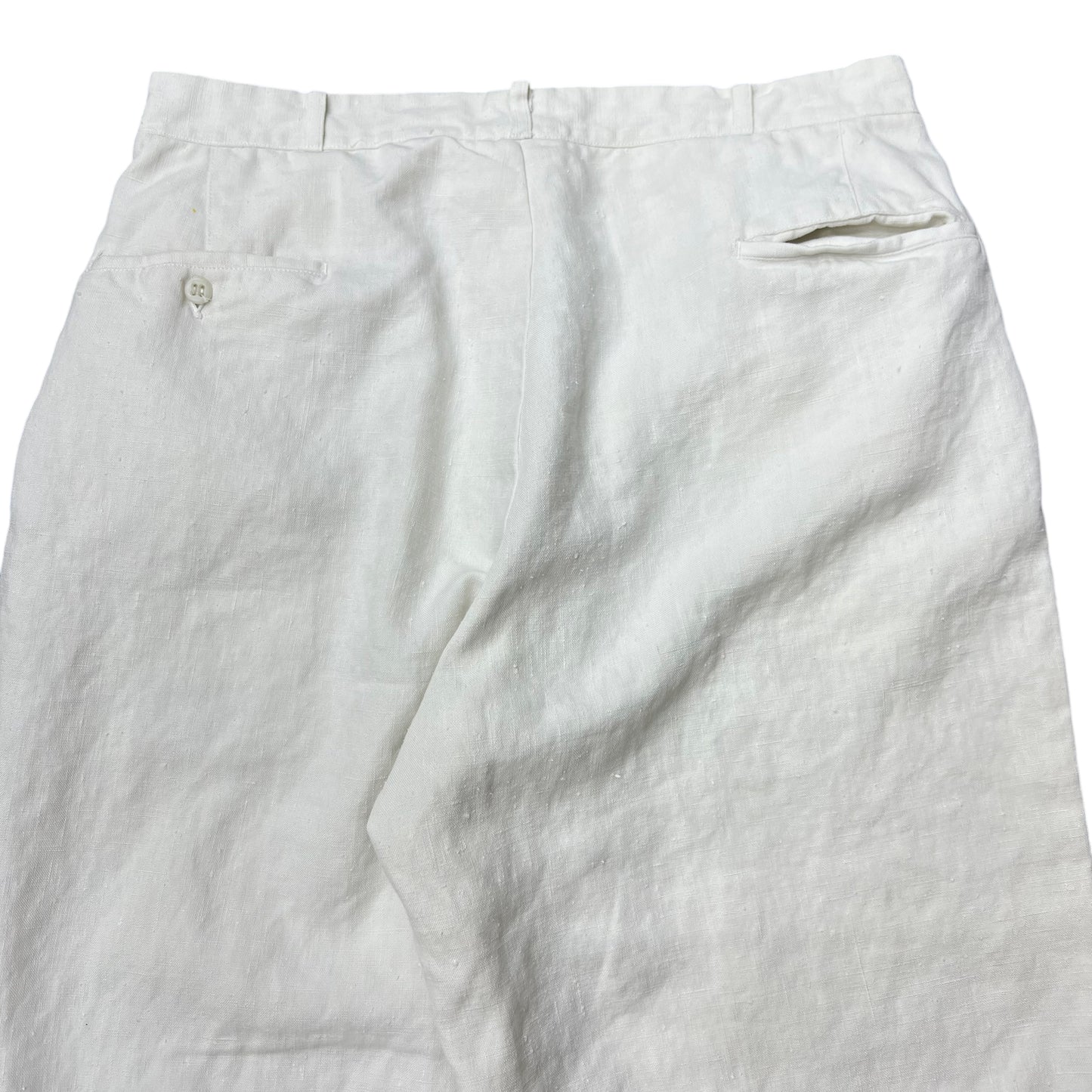 1940s Pleated white linen pants “Palm Beach” (34w)