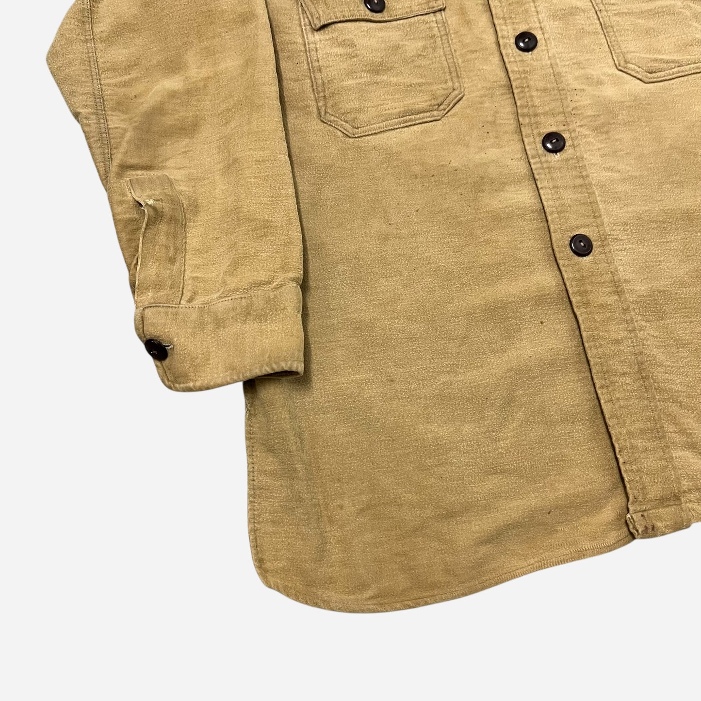 1930s Heavy cotton flannel chinstrap shirt (L)