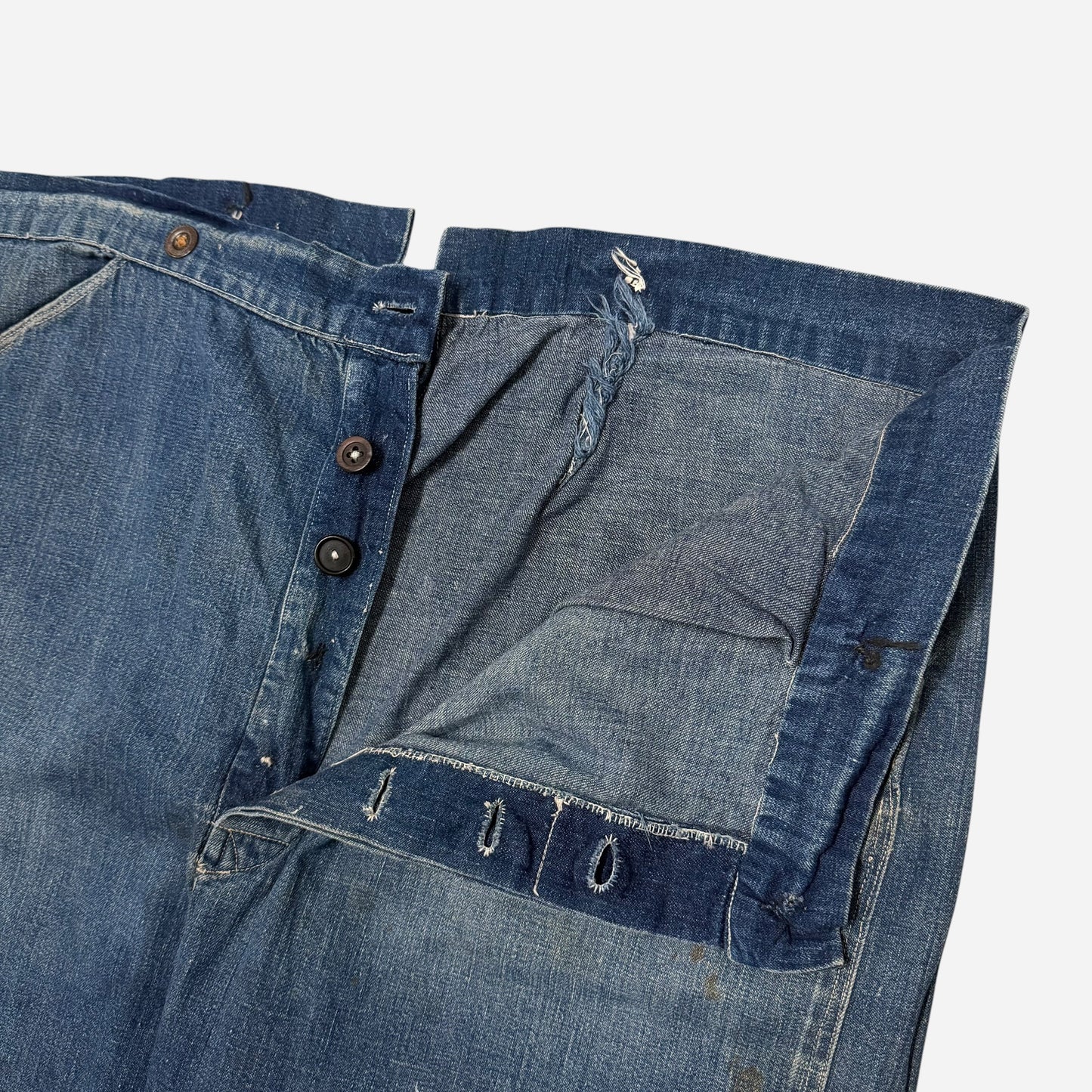 1910s Amoskeag denim split back cinch selvedge jeans (40w)