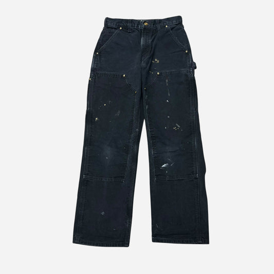 2000s Black Carhartt double knee pants (28w)