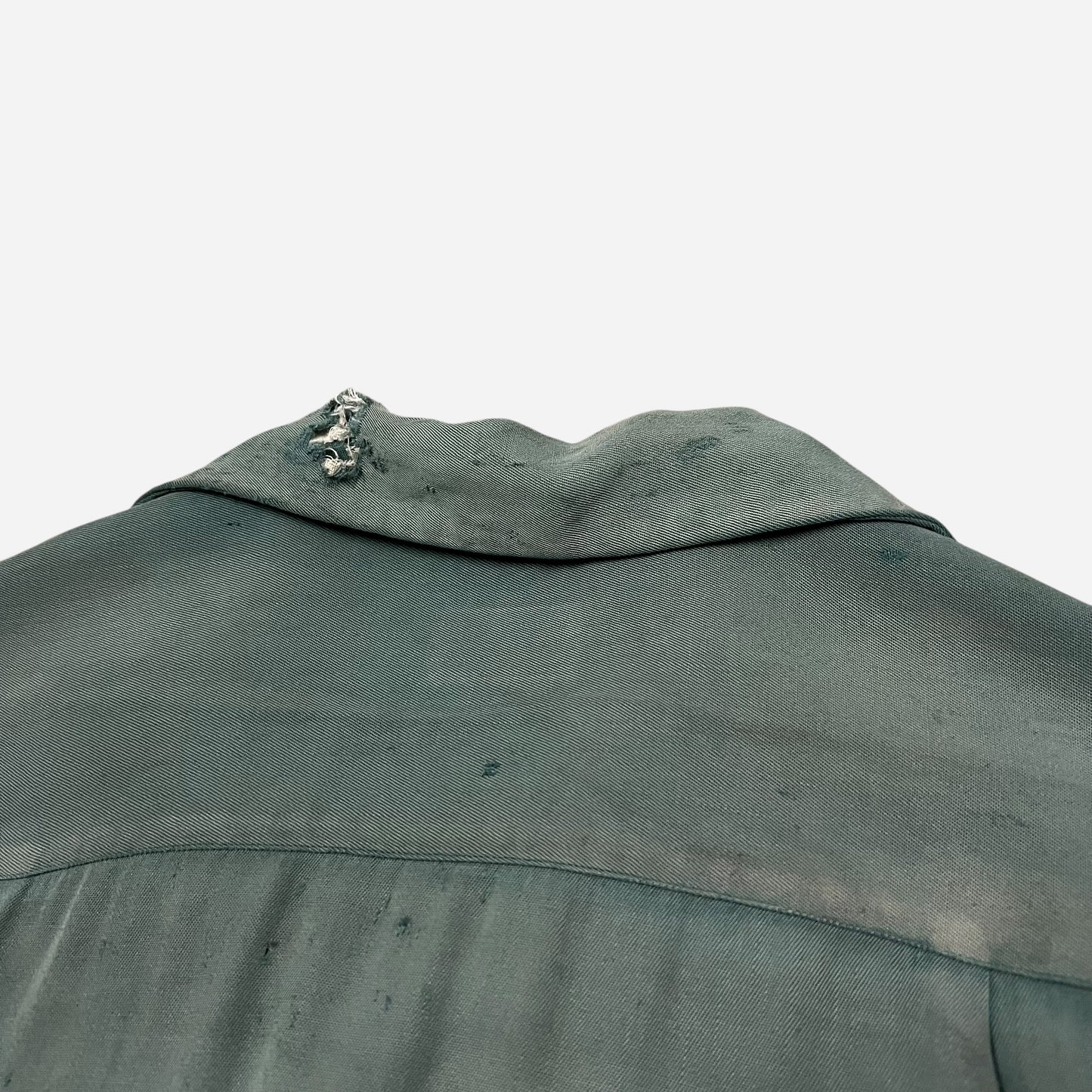 1950s Penneys Towncraft green rayon flap pocket loop collar shirt (M)