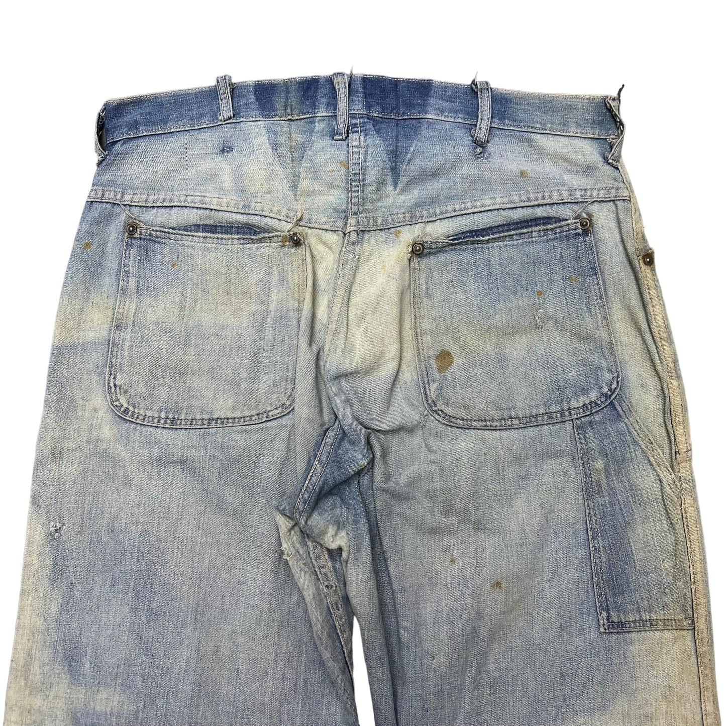 1940s Fatigue pocket donut button denim jeans (33w)