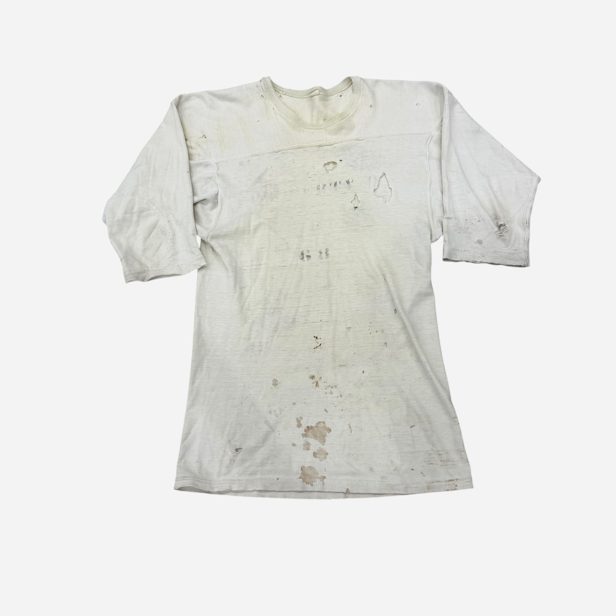 1950s Thrashed white cotton athletic jersey shirt (M) – Bastler