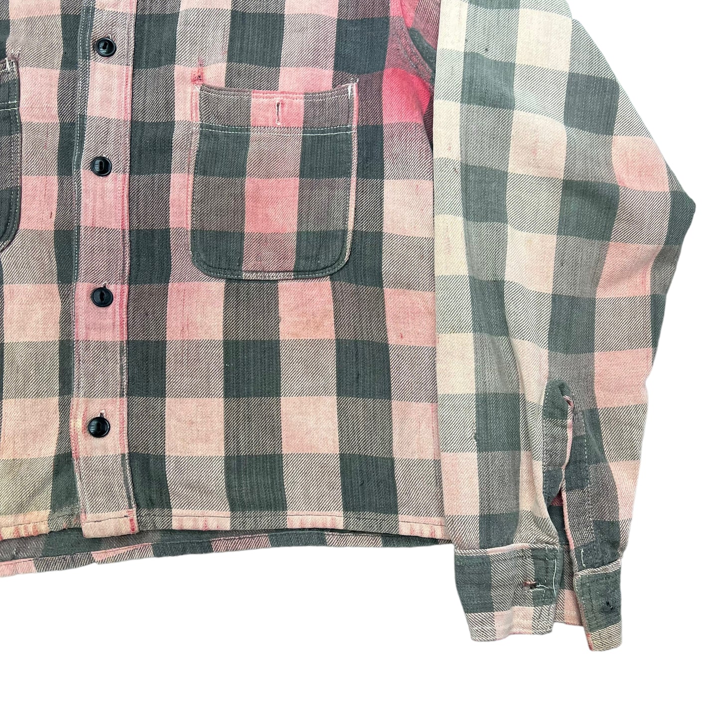 1930s Faded plaid work flannel (M/L)